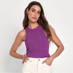 NWT! Can't Be Matched Purple Knit Sleeveless Tank Top